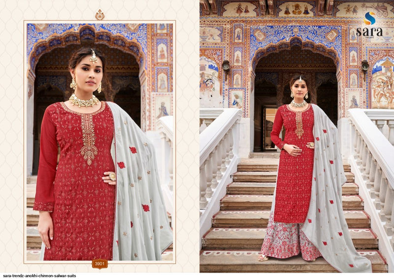 Sara Trendz Anokhi Chinon With Heavy Embroidery Designer Salwar Suits