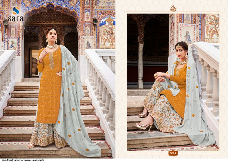 Sara Trendz Anokhi Chinon With Heavy Embroidery Designer Salwar Suits