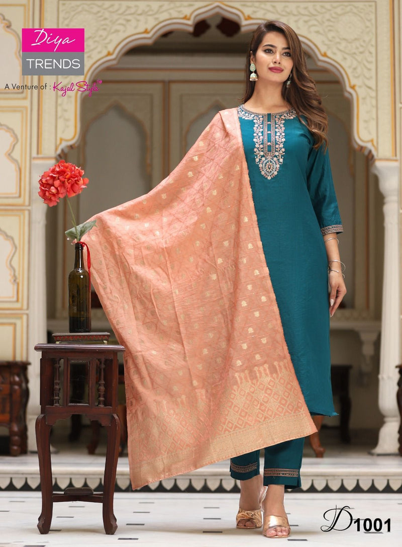 Diya Trends Anokhi Vol 1 Muslin Fancy Straight Kurtis With Pant