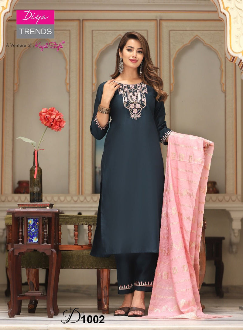 Diya Trends Anokhi Vol 1 Muslin Fancy Straight Kurtis With Pant