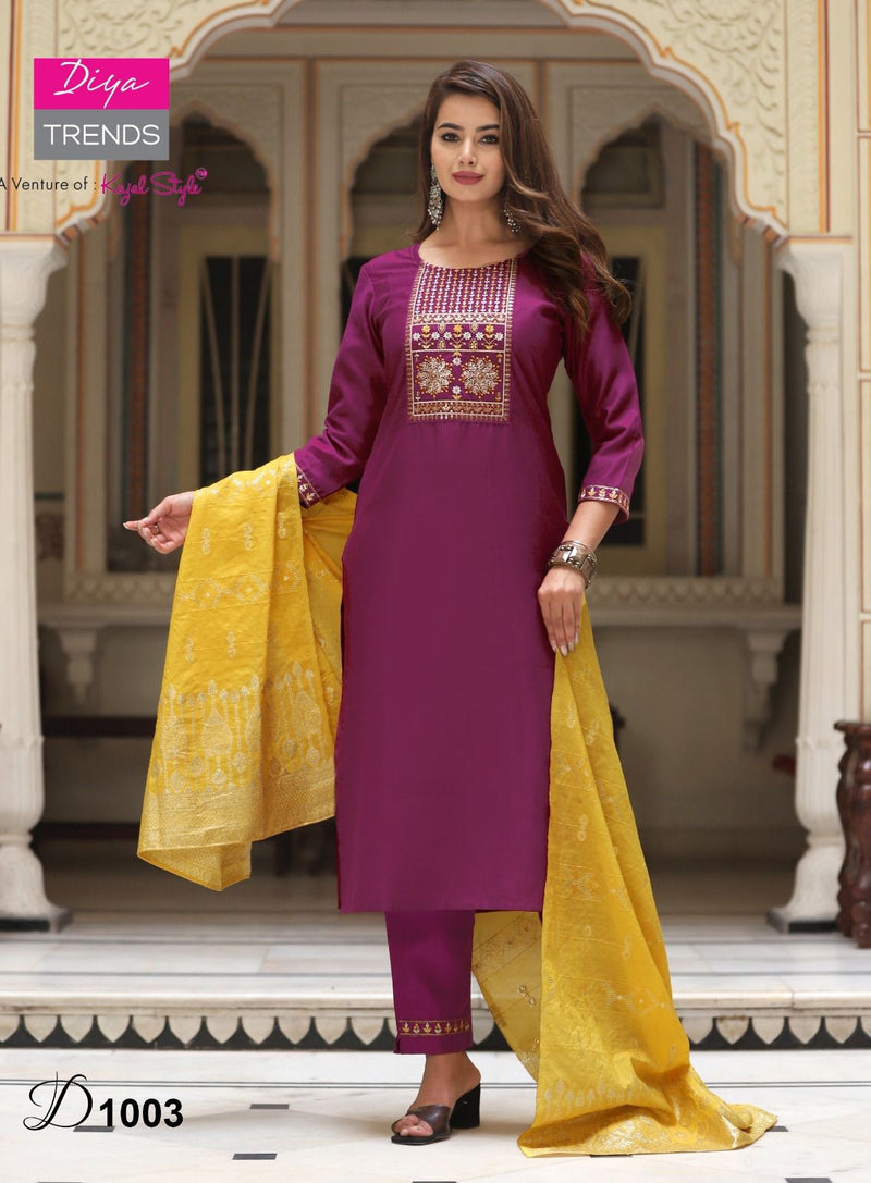 Diya Trends Anokhi Vol 1 Muslin Fancy Straight Kurtis With Pant