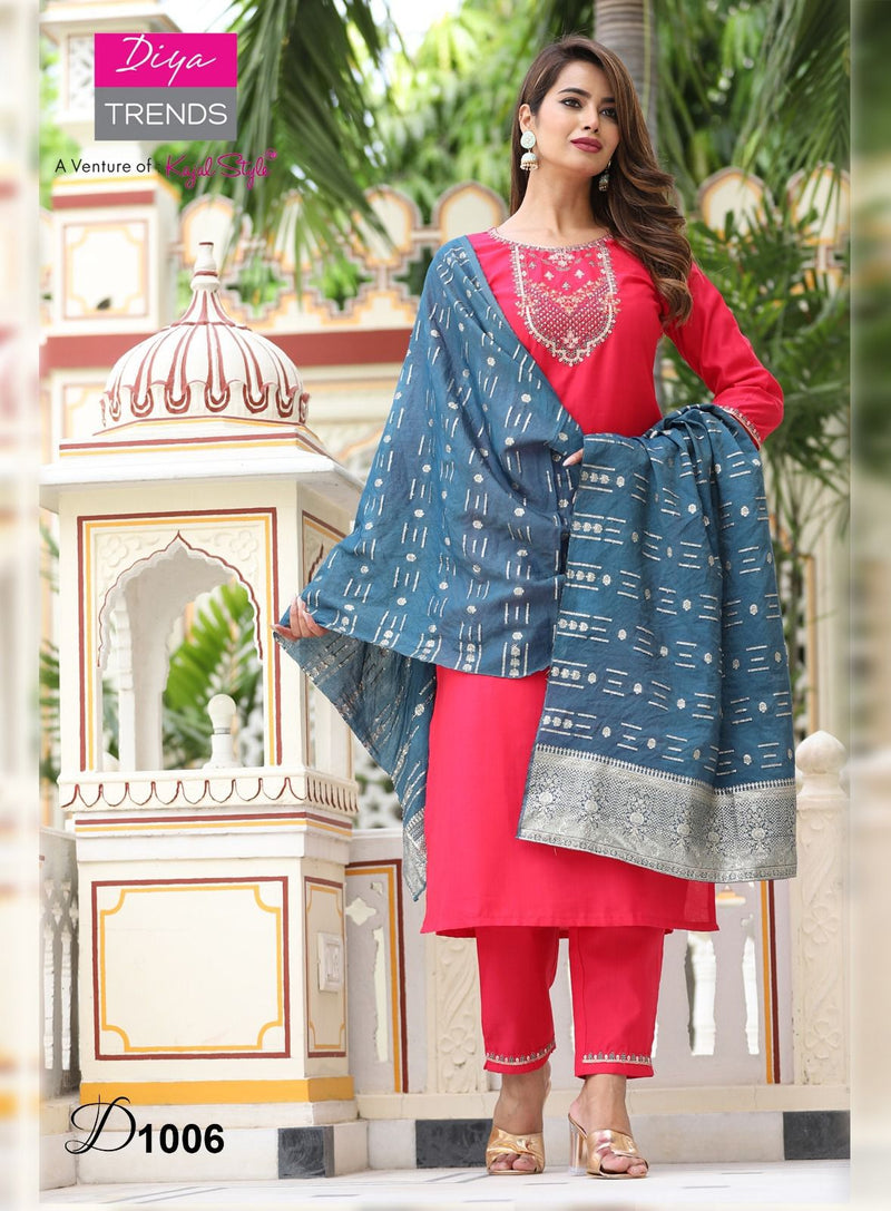Diya Trends Anokhi Vol 1 Muslin Fancy Straight Kurtis With Pant