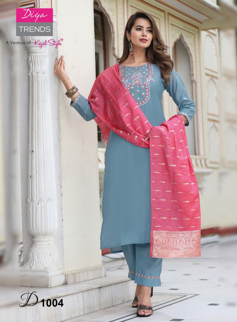 Diya Trends Anokhi Vol 1 Muslin Fancy Straight Kurtis With Pant