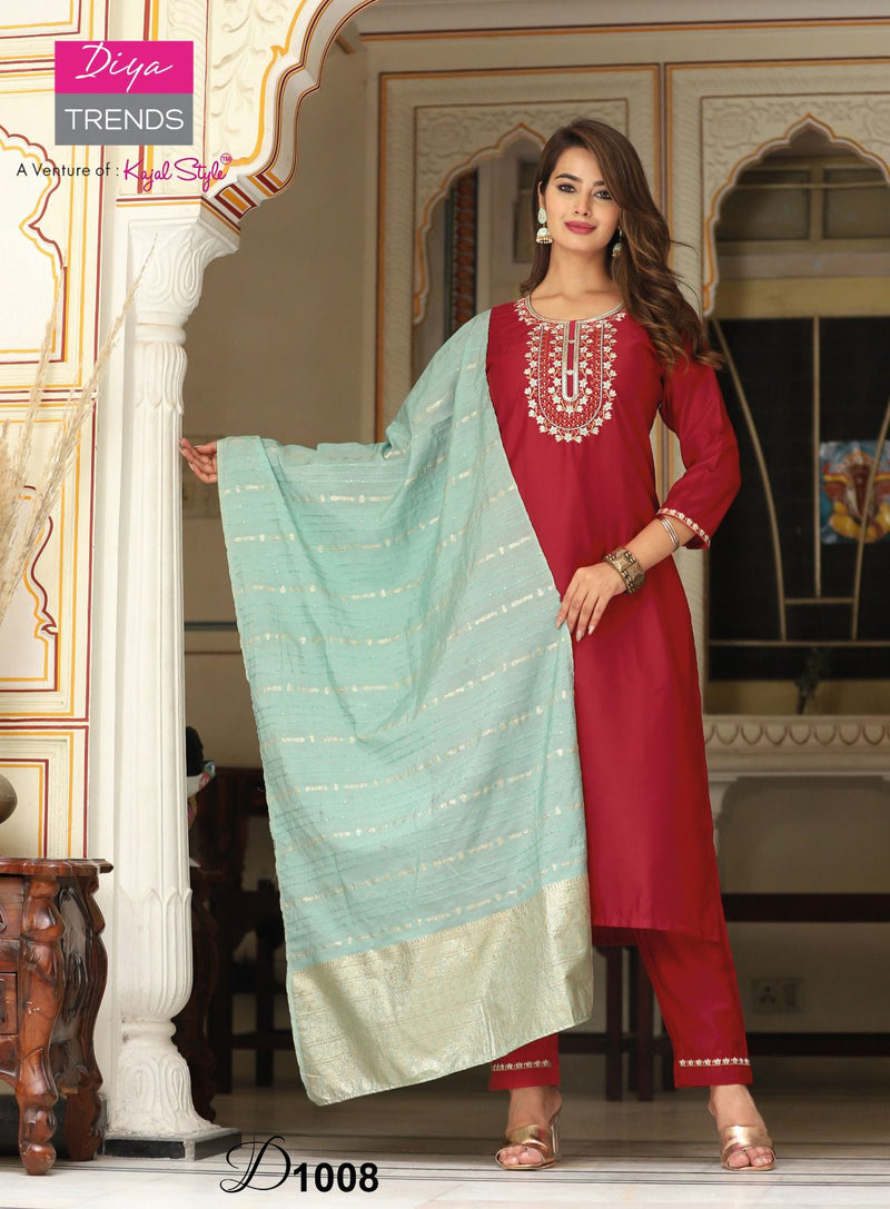 Diya Trends Anokhi Vol 1 Muslin Fancy Straight Kurtis With Pant