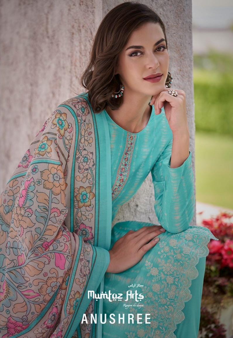 Mumtaz Arts Anushree Lawn Cotton Digital Print With Embroidery Work Suits