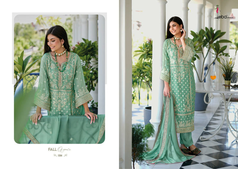 Eba Lifestyle Aanaya Organza Beautiful Embroidery Designer Suits