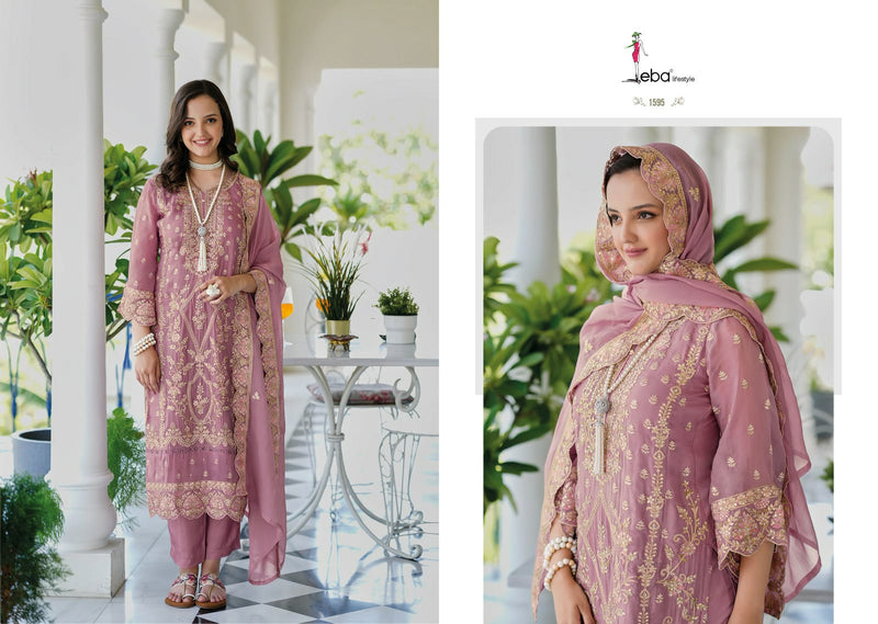 Eba Lifestyle Aanaya Organza Beautiful Embroidery Designer Suits