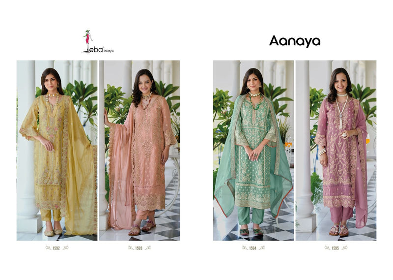 Eba Lifestyle Aanaya Organza Beautiful Embroidery Designer Suits