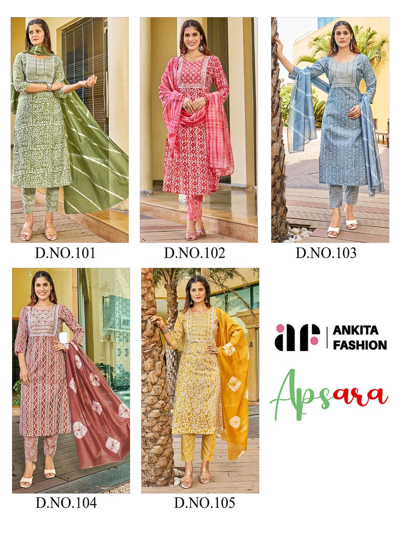 Ankita Fashion Apsara Chanderi Model Silk With Sequence Embroidery Work Kurti Combo Set