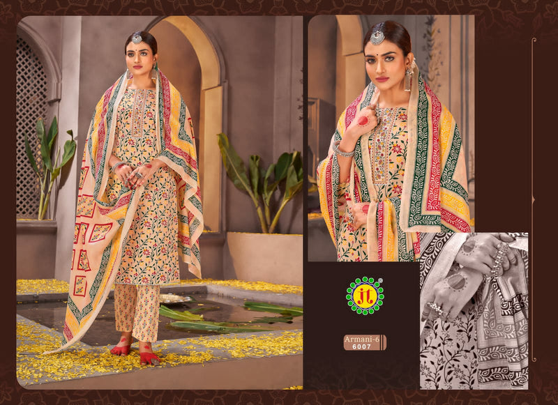 Jt Armani Vol 6 Cotton Premium Work Printed Casual Wear Designer Suit Collection