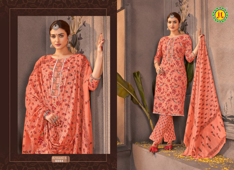 Jt Armani Vol 6 Cotton Premium Work Printed Casual Wear Designer Suit Collection