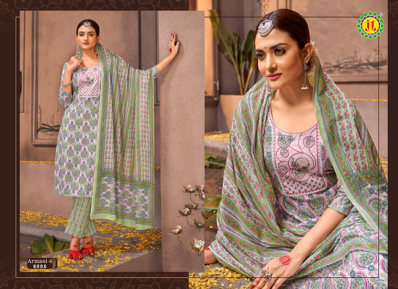 Jt Armani Vol 6 Cotton Premium Work Printed Casual Wear Designer Suit Collection
