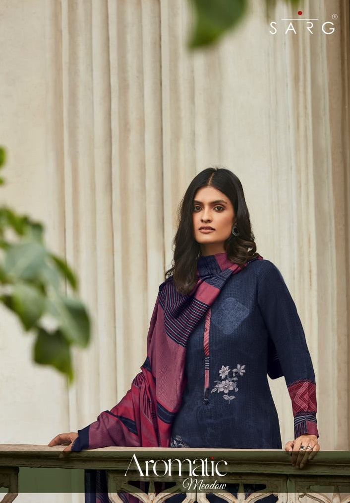 Sarg Aromatic Meadow Lawn Cotton Digital Print With Fancy Hand Work Designer Salwar Suits