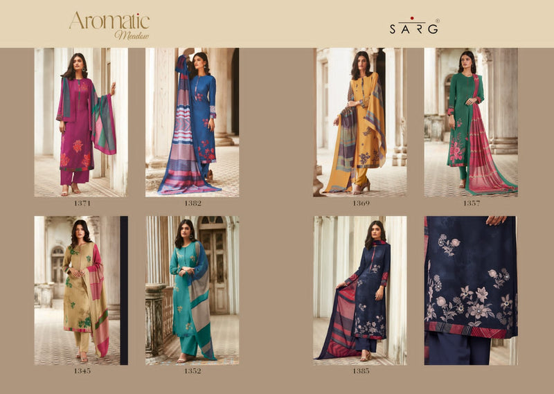 Sarg Aromatic Meadow Lawn Cotton Digital Print With Fancy Hand Work Designer Salwar Suits