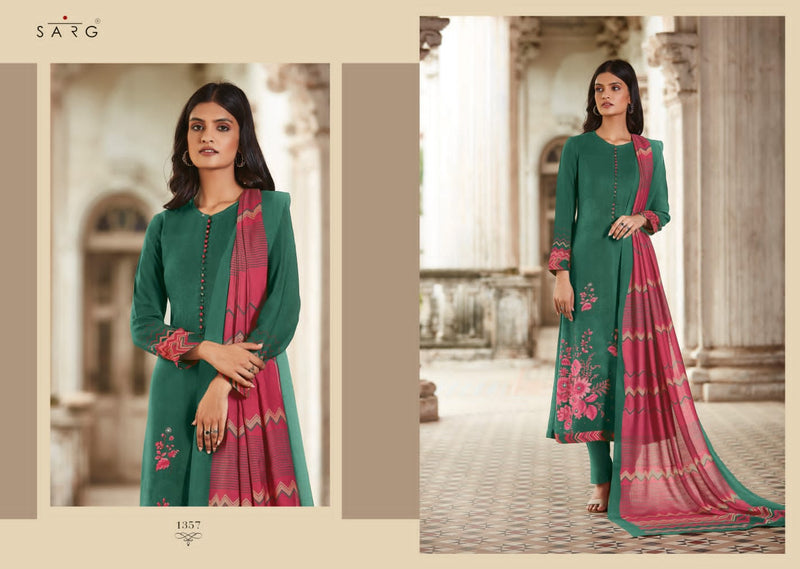 Sarg Aromatic Meadow Lawn Cotton Digital Print With Fancy Hand Work Designer Salwar Suits