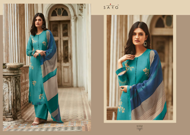 Sarg Aromatic Meadow Lawn Cotton Digital Print With Fancy Hand Work Designer Salwar Suits