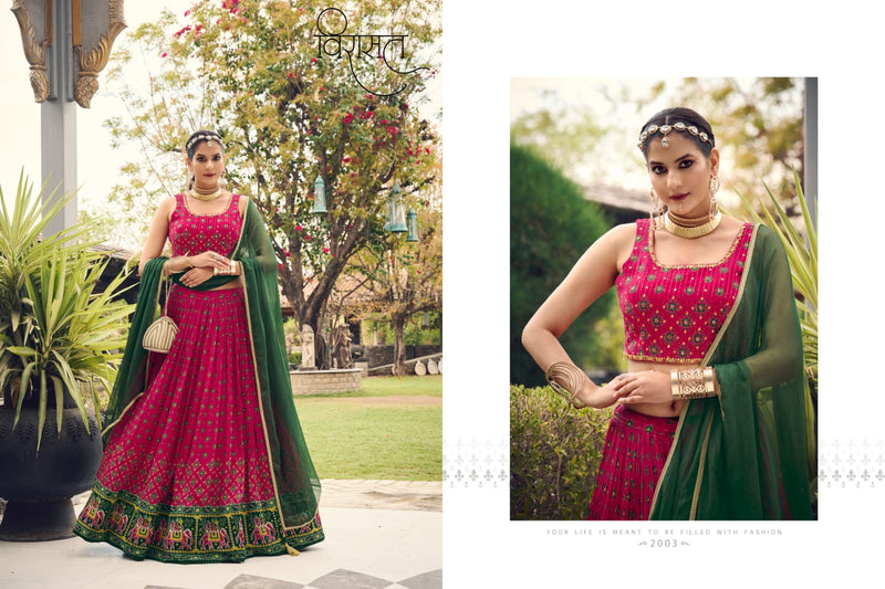 Virasat Arunima Chinon Heavy Digital Printed Embroidery Designer Lehnga Choli