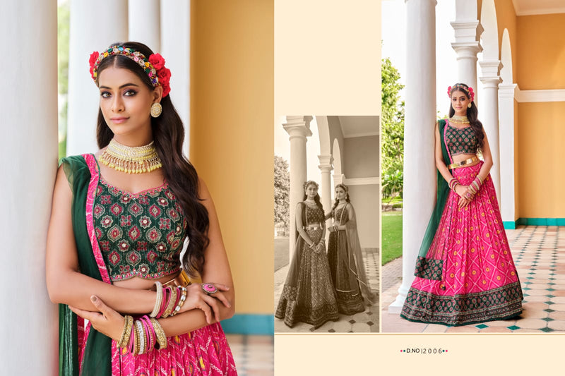 Virasat Arunima Chinon Heavy Digital Printed Embroidery Designer Lehnga Choli
