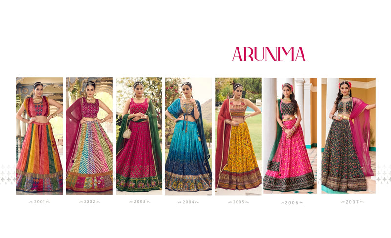 Virasat Arunima Chinon Heavy Digital Printed Embroidery Designer Lehnga Choli