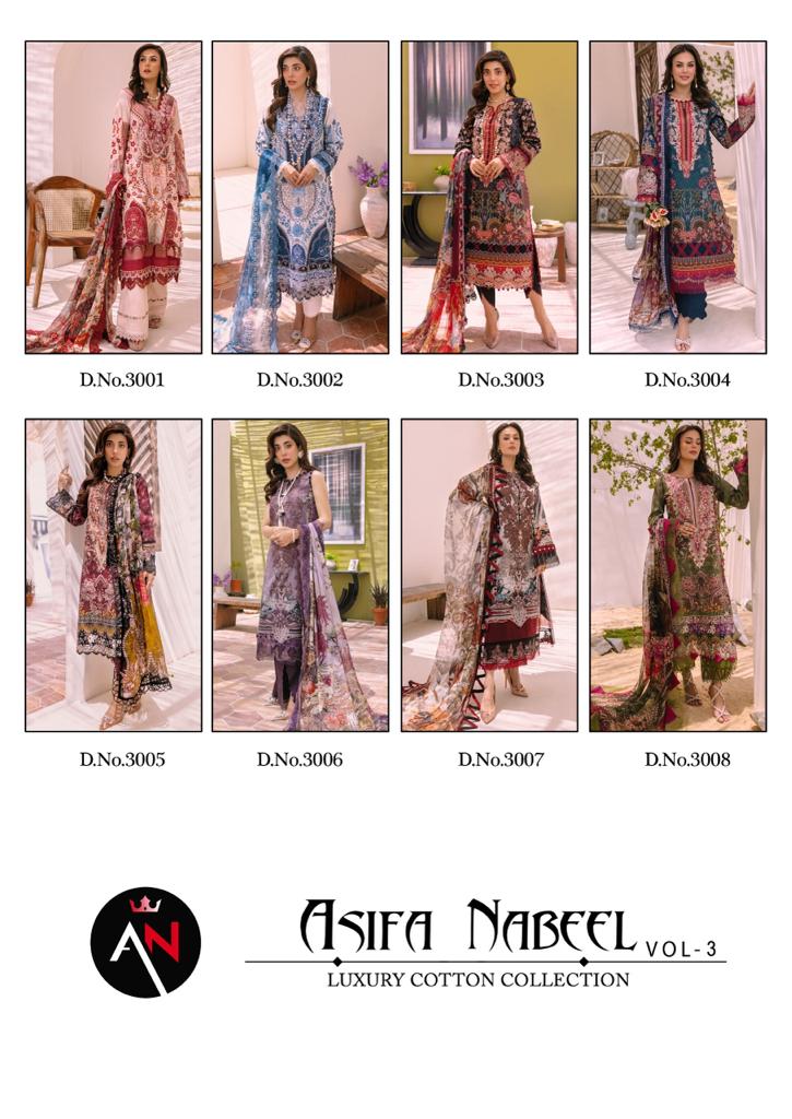 Asifa Nabeel Vol 3 Cotton Karachi Printed Designer Salwar Kameez