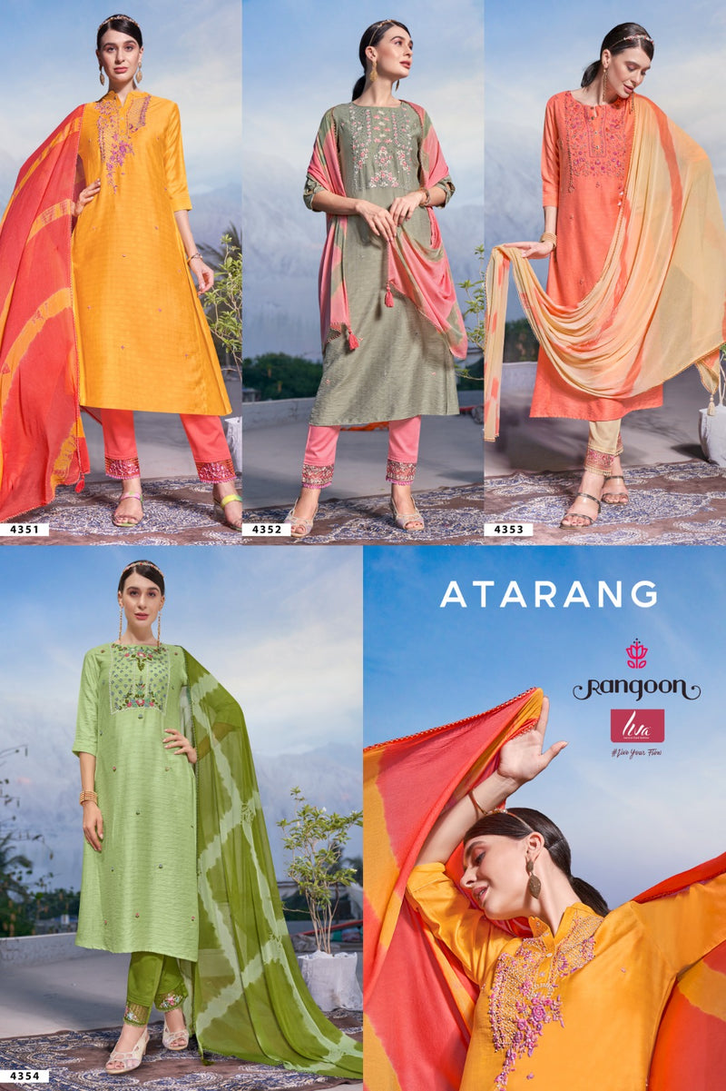 Rangoon Atarang Viscose With Fancy Hand Work Designer Kurti Combo