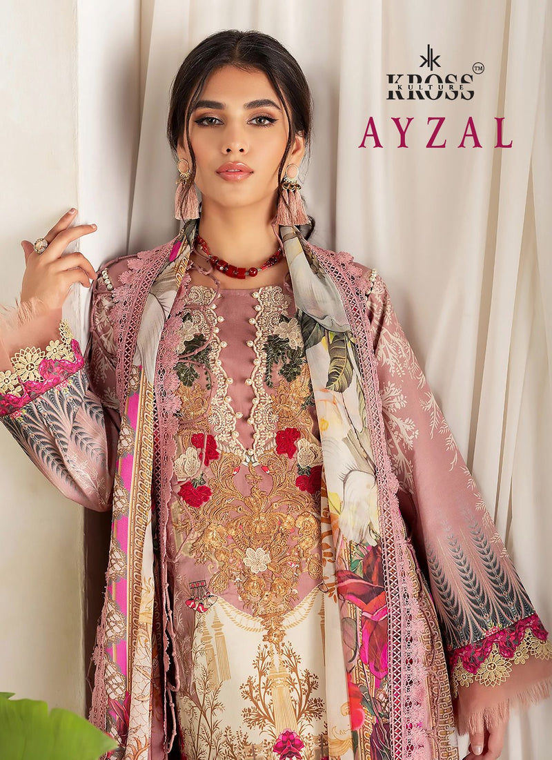 Kross Kulture Ayzal Cotton Print With Fancy Embroidery Patch Work Salwar Kameez