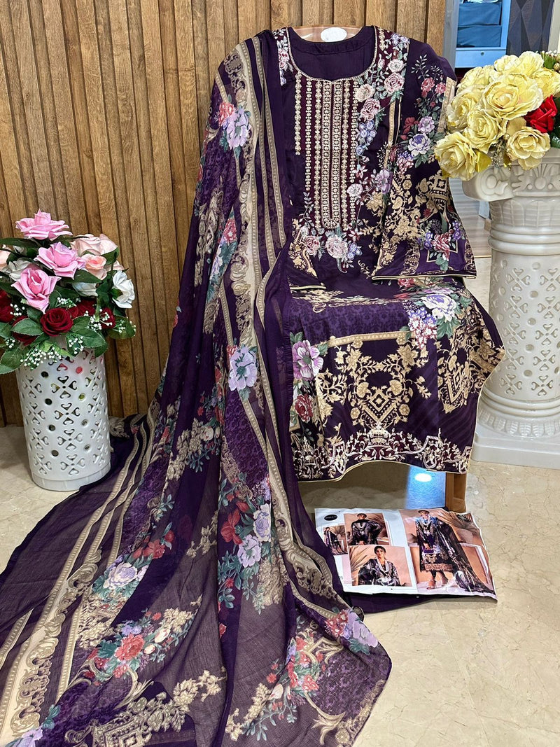 Mehbbob Tex Ayzel Firdous Collection Cotton Print With Fancy Embroidery Salwar Kameez