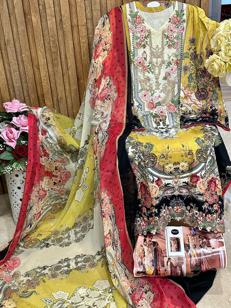 Mehbbob Tex Ayzel Firdous Collection Cotton Print With Fancy Embroidery Salwar Kameez