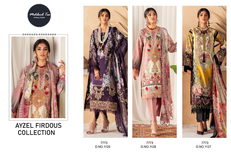 Mehbbob Tex Ayzel Firdous Collection Cotton Print With Fancy Embroidery Salwar Kameez