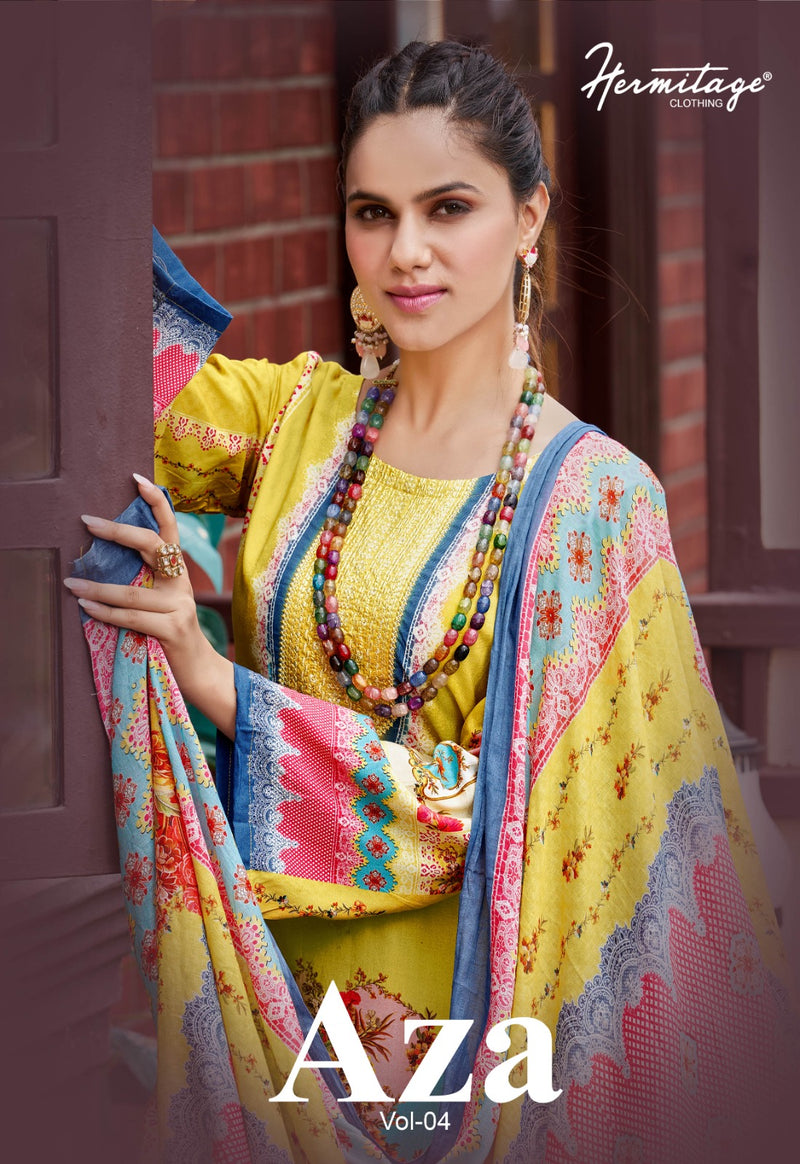Hermitage Clothing Aza Cotton Embroidery With Digital Printed Salwar Suits