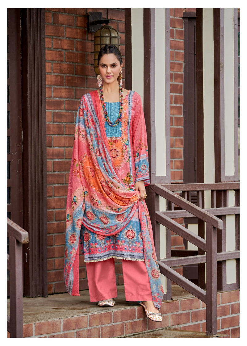 Hermitage Clothing Aza Cotton Embroidery With Digital Printed Salwar Suits