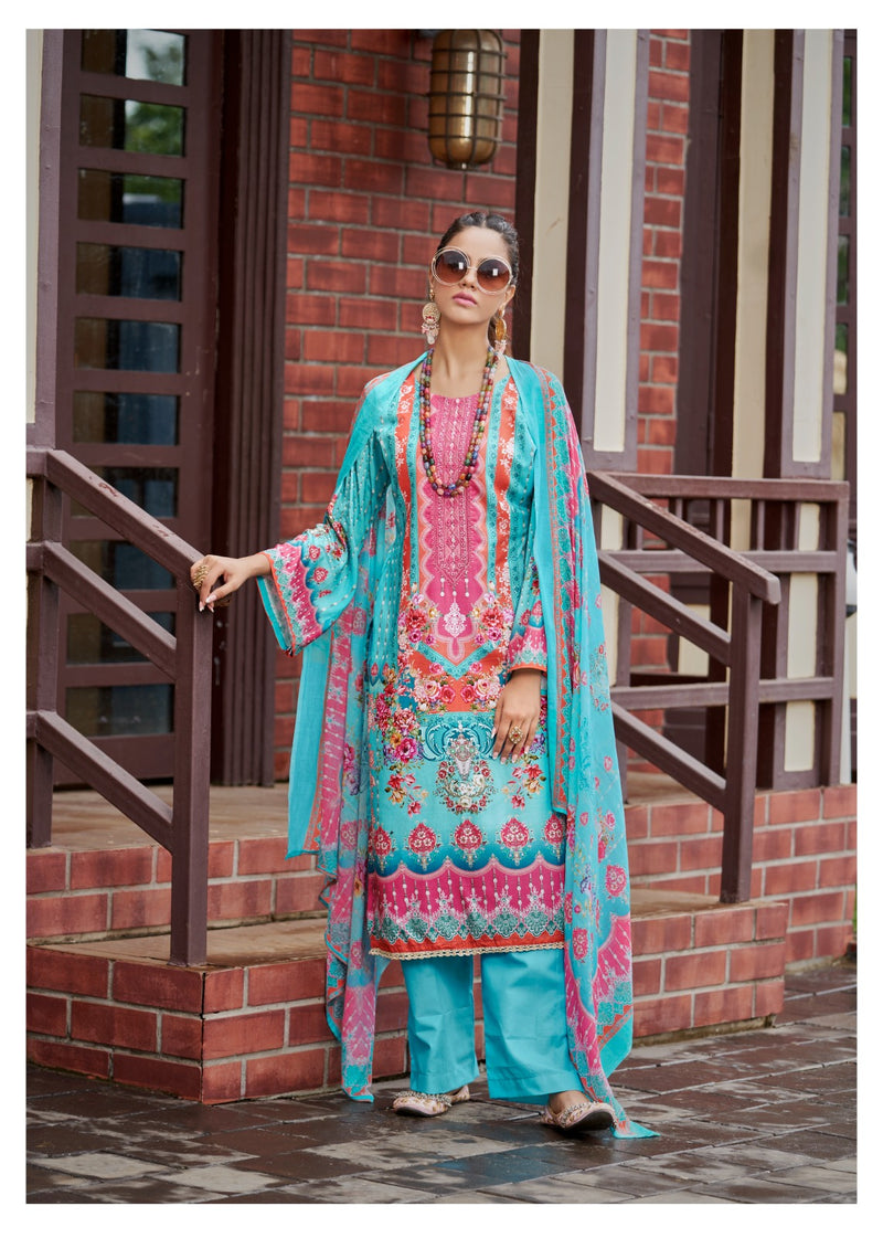 Hermitage Clothing Aza Cotton Embroidery With Digital Printed Salwar Suits