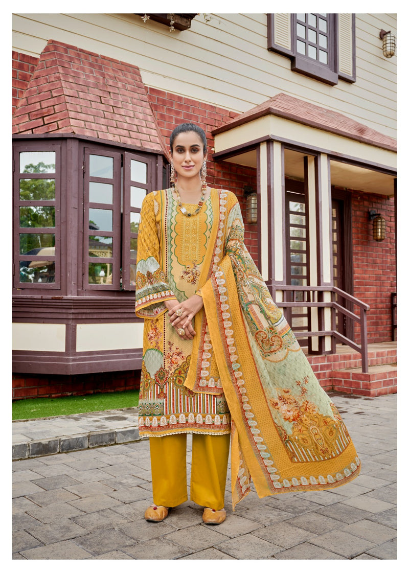 Hermitage Clothing Aza Cotton Embroidery With Digital Printed Salwar Suits