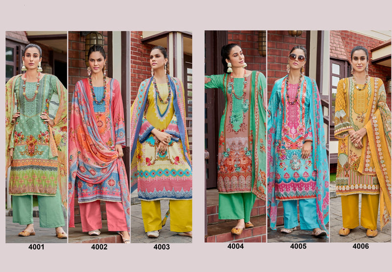 Hermitage Clothing Aza Cotton Embroidery With Digital Printed Salwar Suits