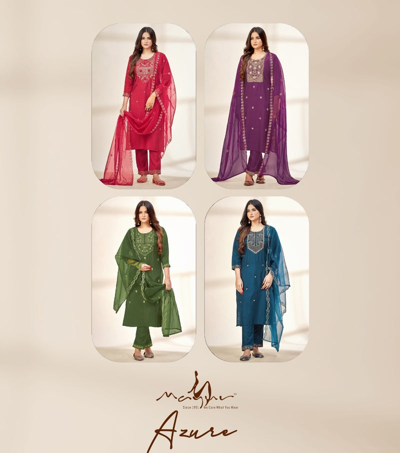 Mayur Azure Viscose Silk Beautiful Designer Work Salwar Suits