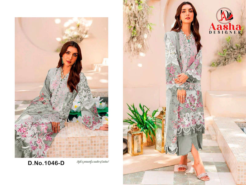 Aasha Designer Needle Wonder Lawn Collection Vol 3 Cotton Print With Heavy Embroidery Salwar Suit
