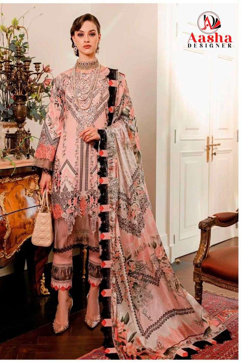 Aasha Designer 1040 Pure Cotton Heavy Embroidered Salwar Suit