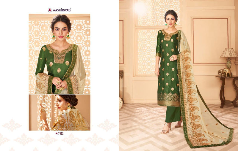 Aashirwad Creation Florence Dola Jacquard Heavy Embroidery Work Designer Partywear Salwar Suits