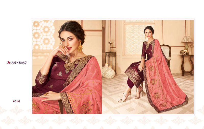 Aashirwad Creation Florence Dola Jacquard Heavy Embroidery Work Designer Partywear Salwar Suits