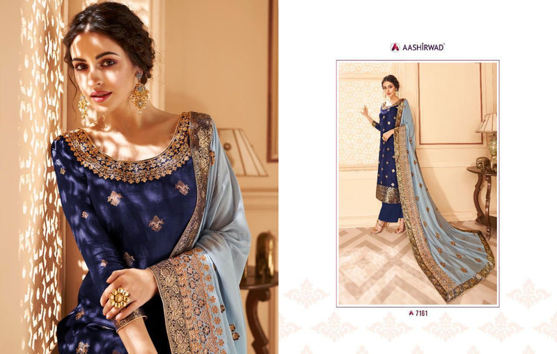 Aashirwad Creation Florence Dola Jacquard Heavy Embroidery Work Designer Partywear Salwar Suits