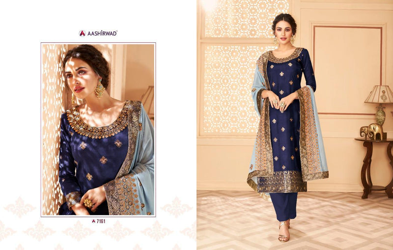 Aashirwad Creation Florence Dola Jacquard Heavy Embroidery Work Designer Partywear Salwar Suits