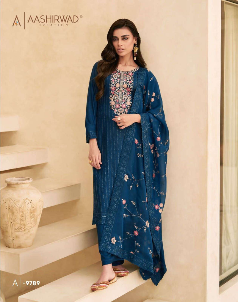 Aashirwad Creation Aafreen Dola Silk Beautiful Designer Salwar Kameez