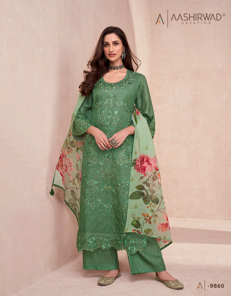 Aashirwad Creation Elora Premium Tussar Silk Stylish Wear Suit