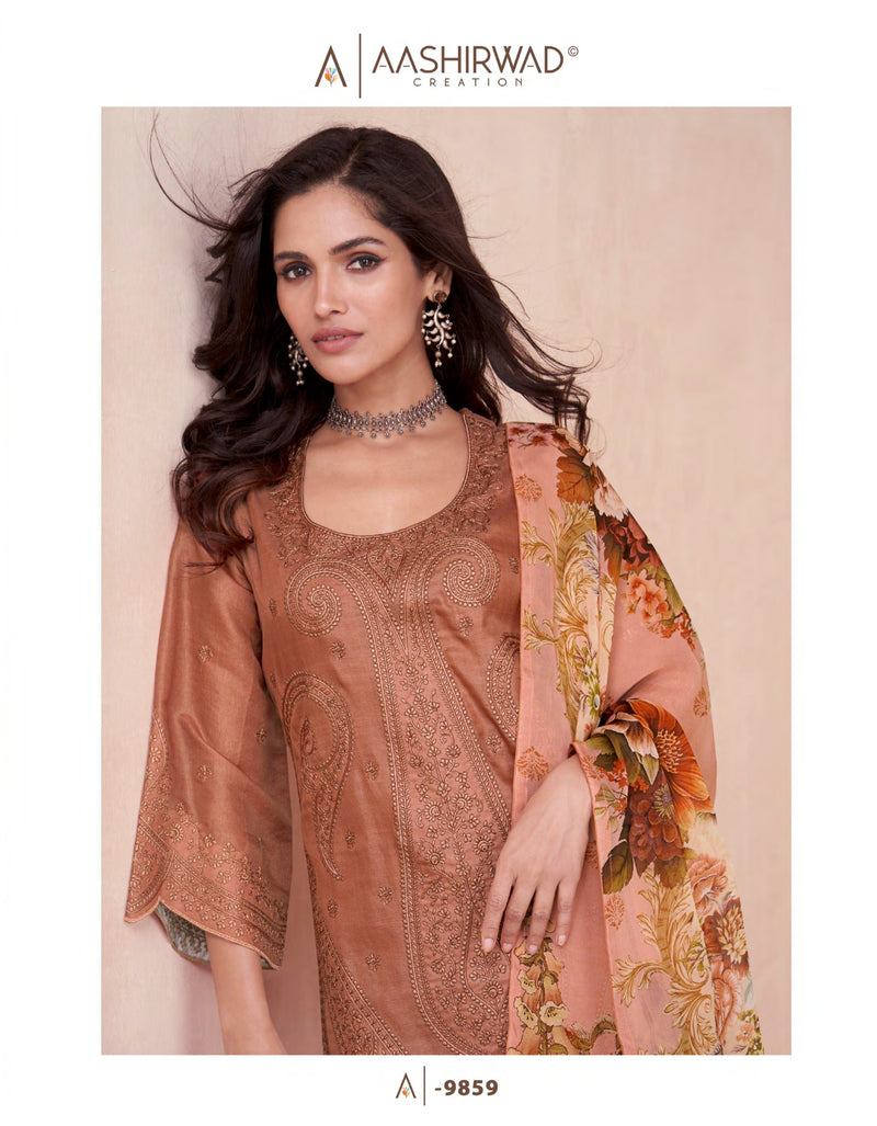Aashirwad Creation Elora Premium Tussar Silk Stylish Wear Suit