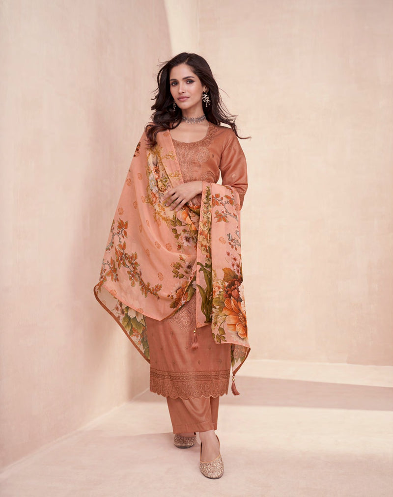 Aashirwad Creation Elora Premium Tussar Silk Stylish Wear Suit