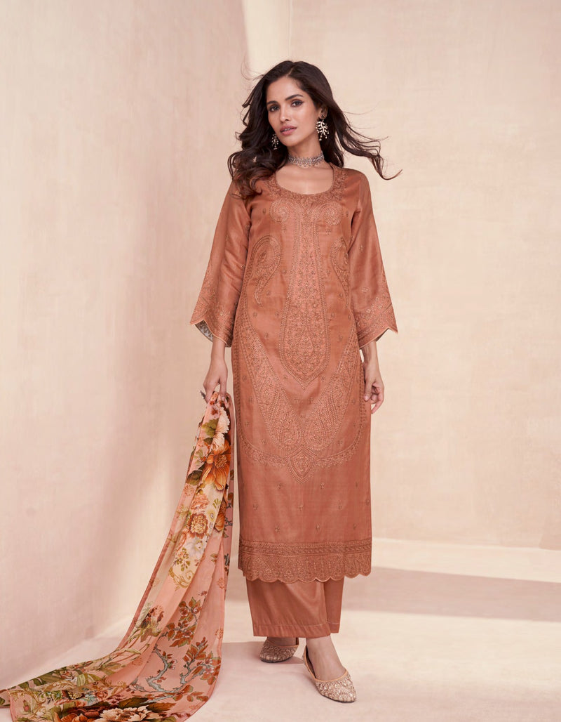 Aashirwad Creation Elora Premium Tussar Silk Stylish Wear Suit