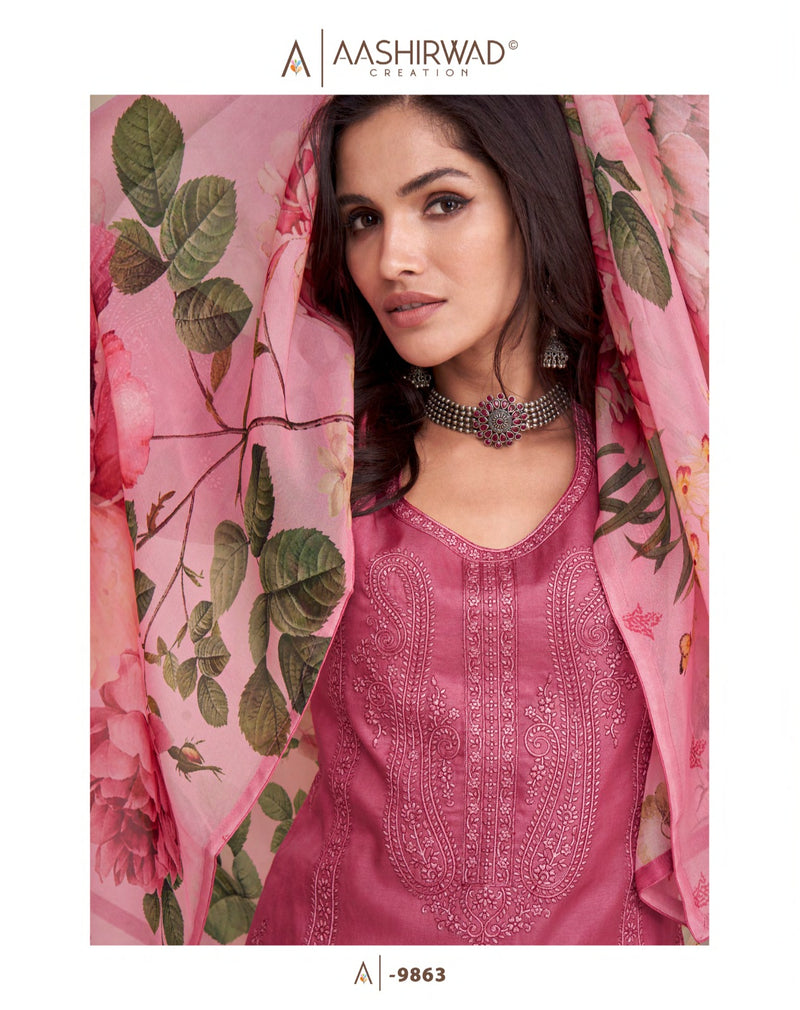 Aashirwad Creation Elora Premium Tussar Silk Stylish Wear Suit