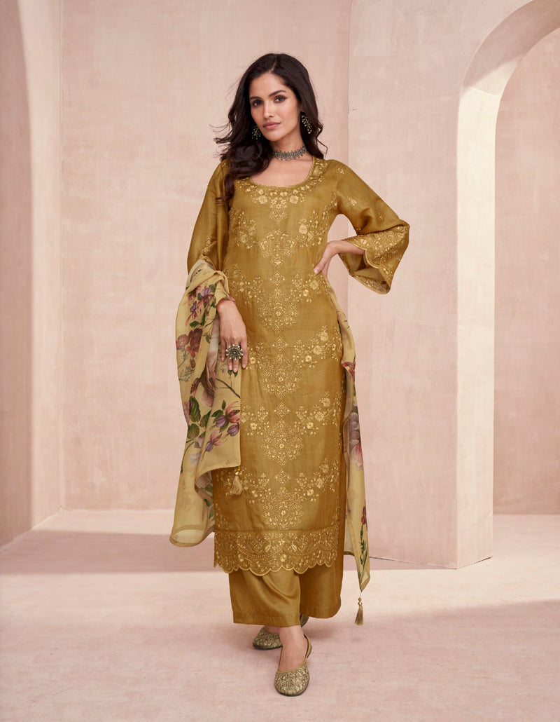 Aashirwad Creation Elora Premium Tussar Silk Stylish Wear Suit