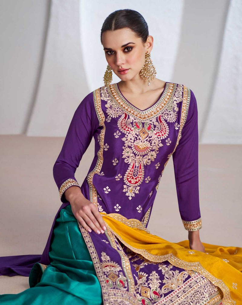 Aashirwad Creation Minali Chinon Silk Wedding Designer Salwar Kameez