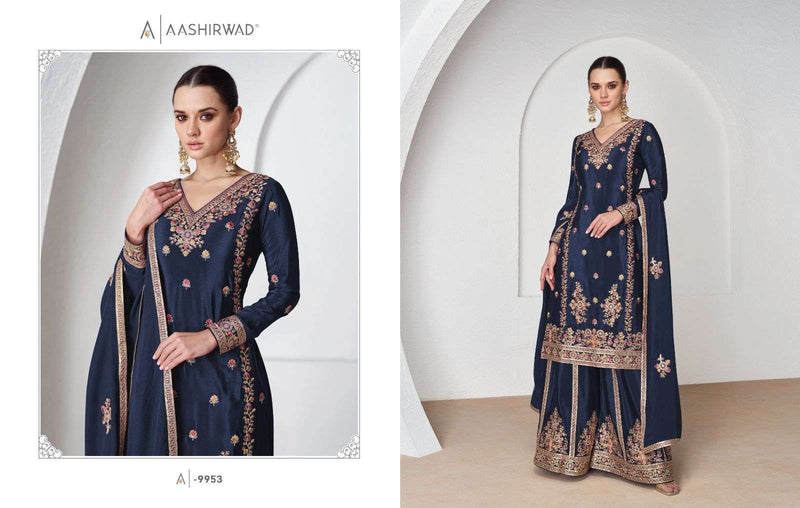 Aashirwad Creation Nazrana Chinon Heavy Designer Party Wear Premium Silk Salwar Suit